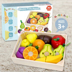 Wooden Cutting Play Food Set for Kids