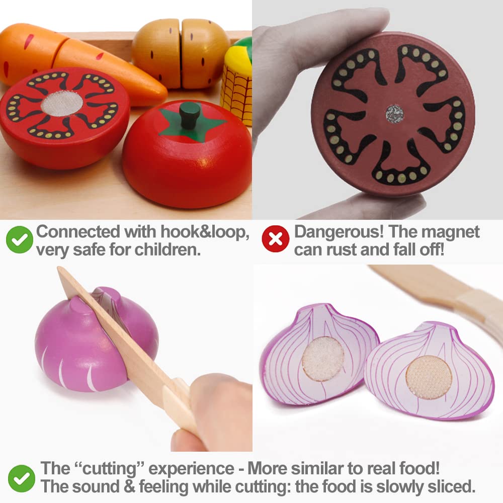 Wooden Cutting Play Food Set for Kids