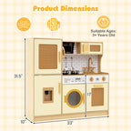 Kids Wooden Kitchen Playset with Realistic Lights and Sounds