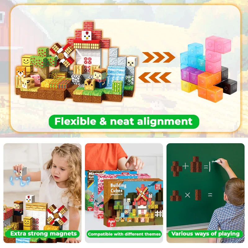 Jeu de construction magnétique Monde de la ferme