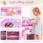 Kids Wooden Kitchen Toy Strawberry Pretend Cooking Playset