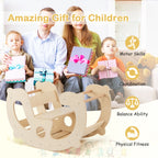 2-In-1 Rocking Horse Arch for Kids Montessori Climbing Toys with Arch Climber