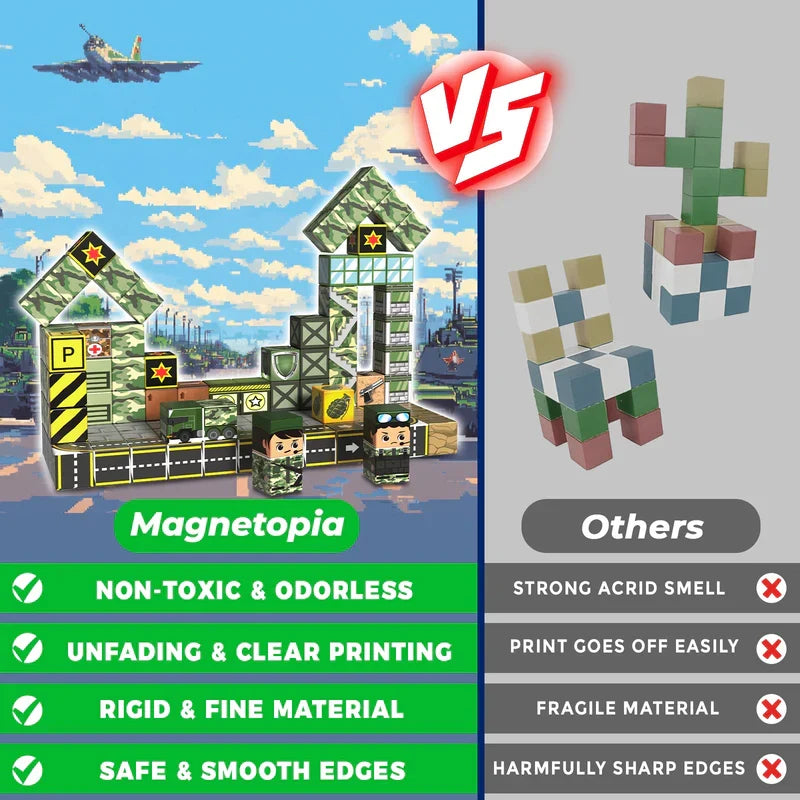 Village Magnetic Building Blocks Set