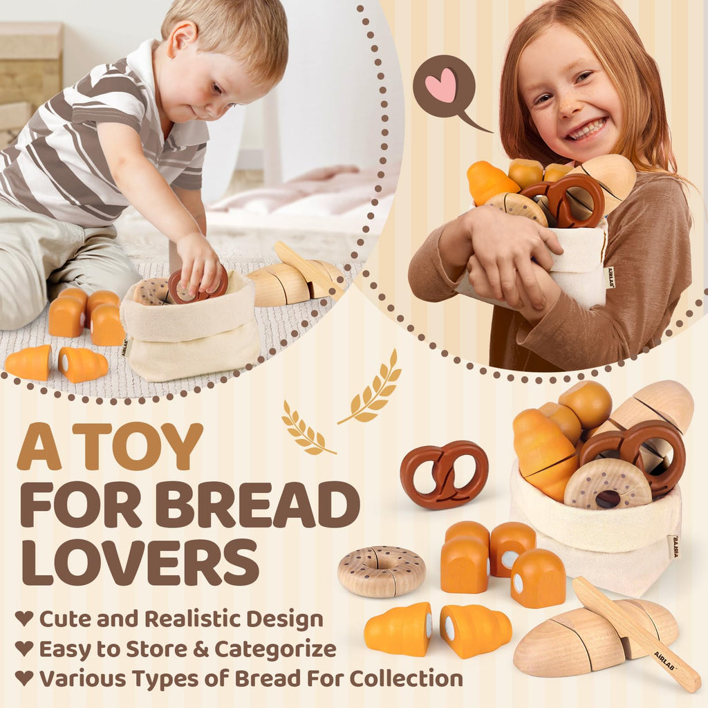 Wooden Cutting Play Food Set for Kids