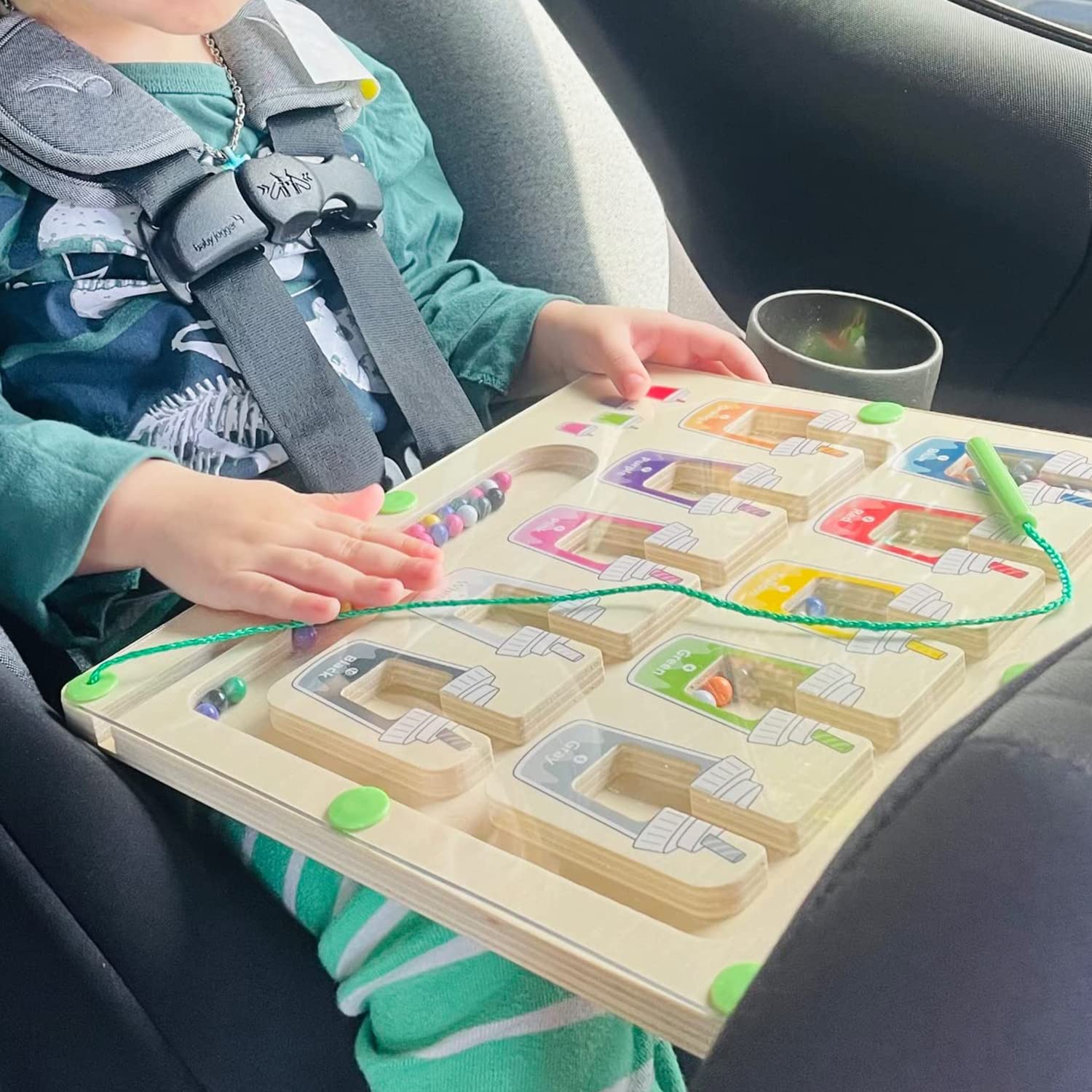 Wooden Magnetic Bead Maze Board for Toddlers