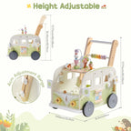 Hölzerner Baby-Lauflernwagen mit Aktivitätszentrum