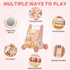 Wooden Baby Walker with Activity Center