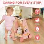 Wooden Baby Walker with Activity Center