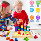 Holzperlen Auffädelspiel für Kleinkinder