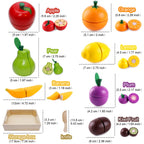 Wooden Cutting Play Food Set for Kids