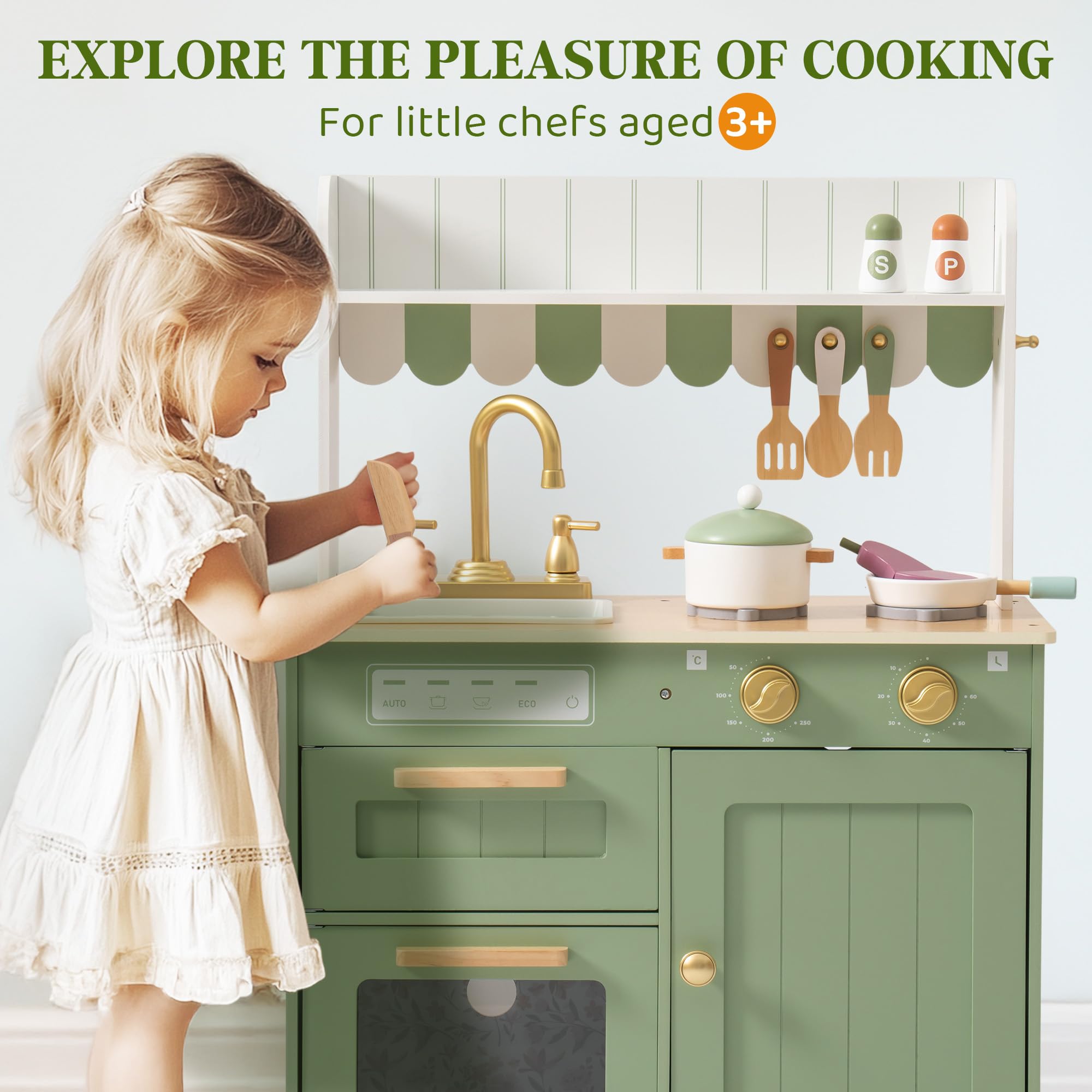Cuisine en bois pour enfants avec évier