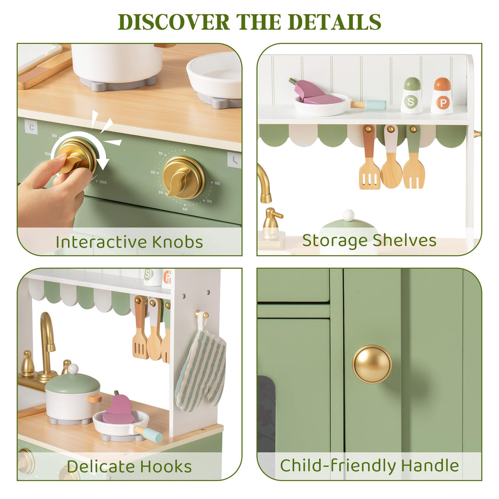 Cuisine en bois pour enfants avec évier