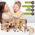 Holzpferdestall-Spielset für Kinder