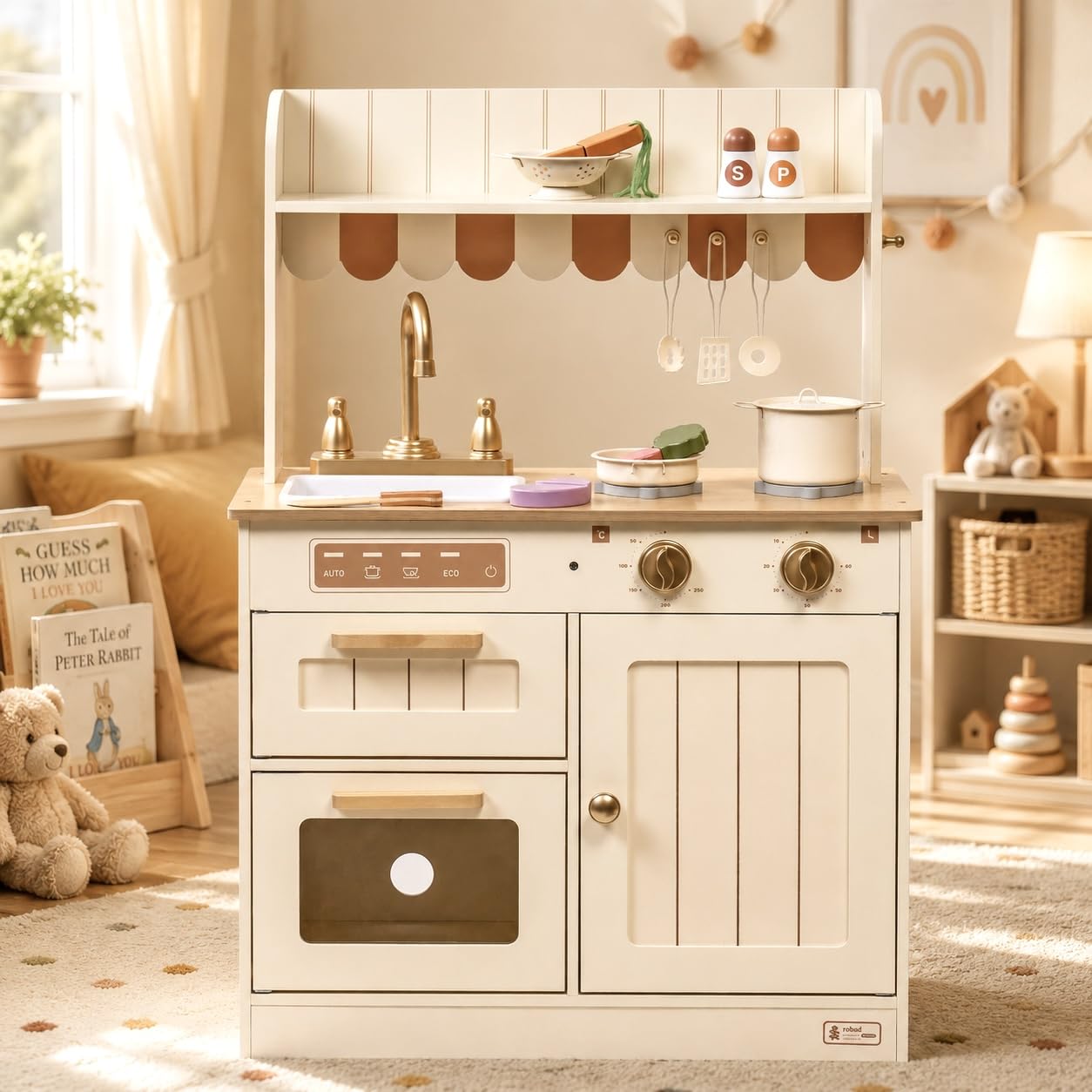 Cuisine en bois pour enfants avec évier