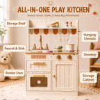 Cuisine en bois pour enfants avec évier