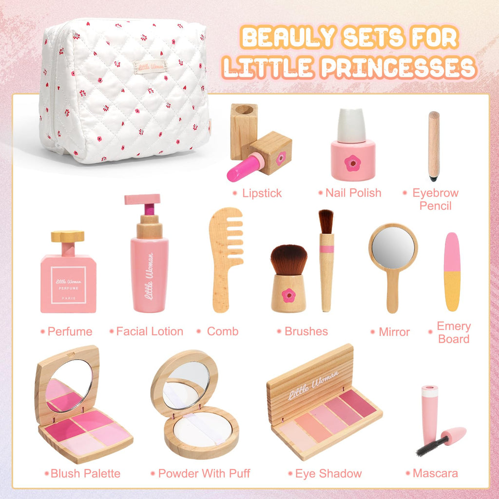 Hölzernes Make-up-Spielset für Kleinkinder