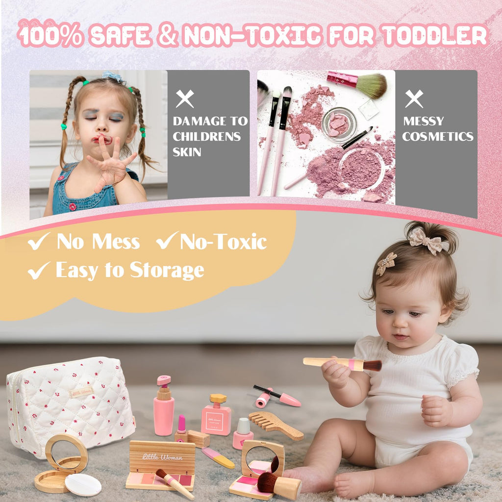 Hölzernes Make-up-Spielset für Kleinkinder