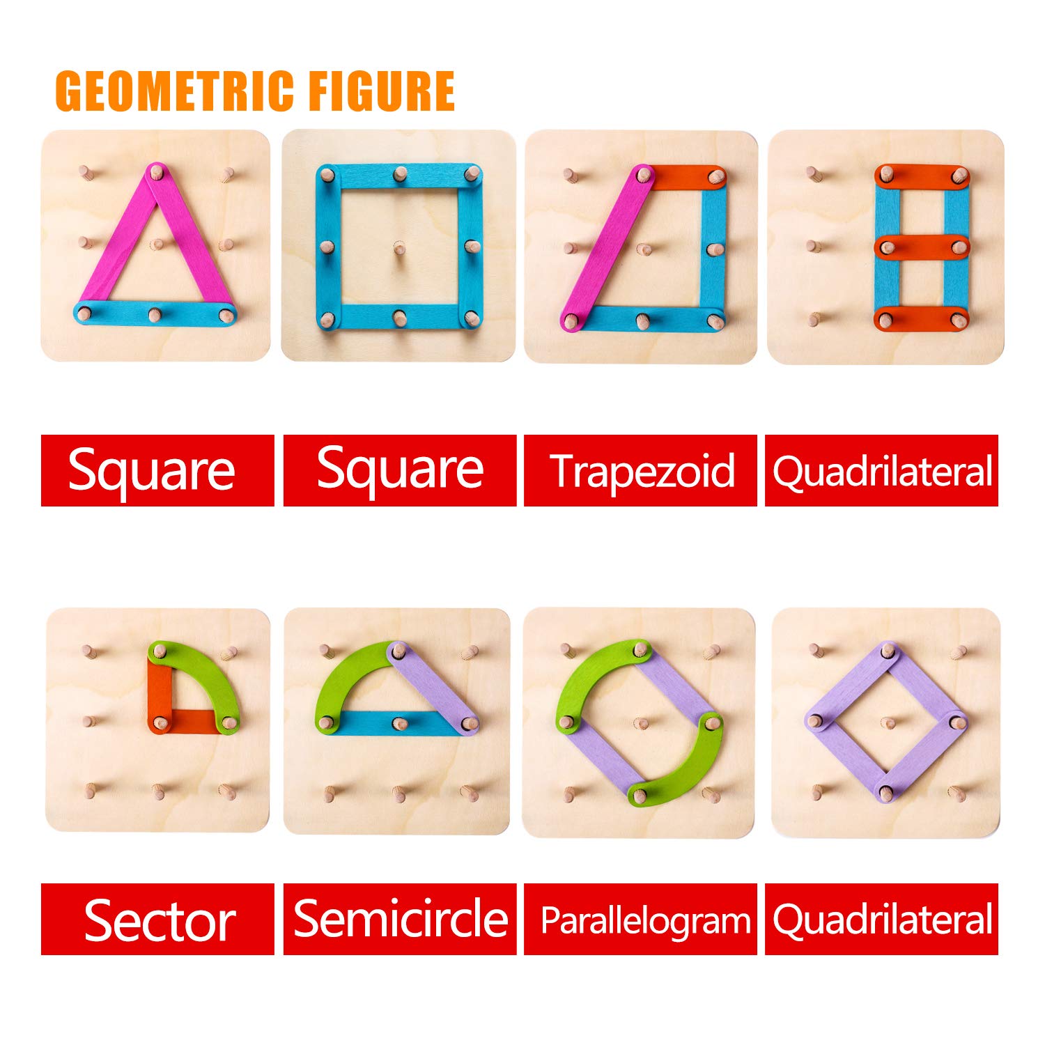 Wooden Letter & Number Pegboard Construction Set