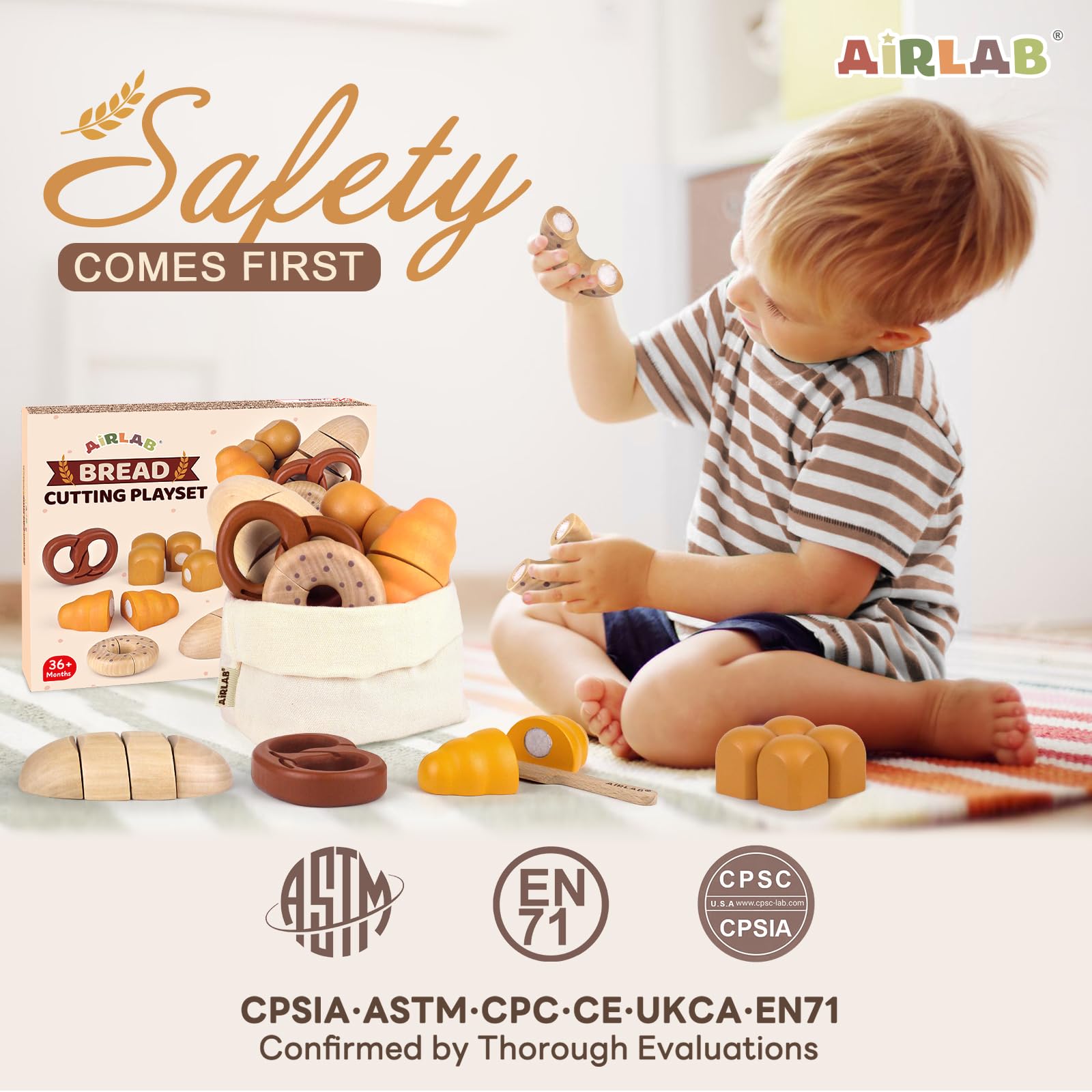 Wooden Cutting Play Food Set for Kids
