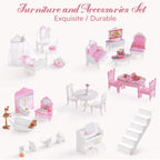 SproutHands™ Holzpuppenhaus-Spielset mit Aufzug & 24 Zubehörteilen