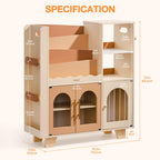 Étagère à livres et meuble de rangement pour jouets en bois pour enfants