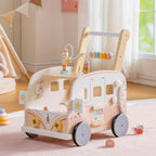 Hölzerner Baby-Lauflernwagen mit Aktivitätszentrum