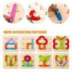 Wooden Letter & Number Pegboard Construction Set