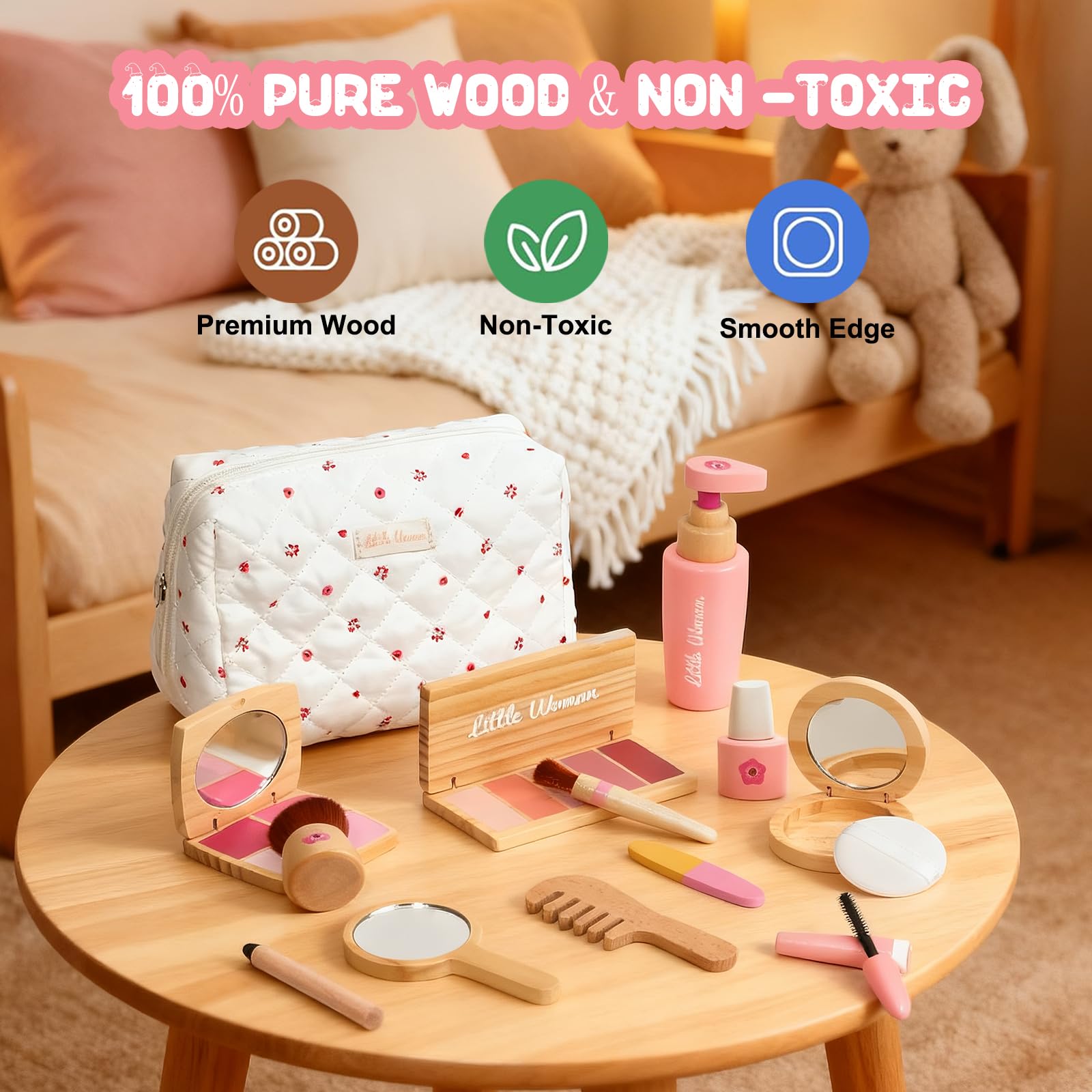 Hölzernes Make-up-Spielset für Kleinkinder