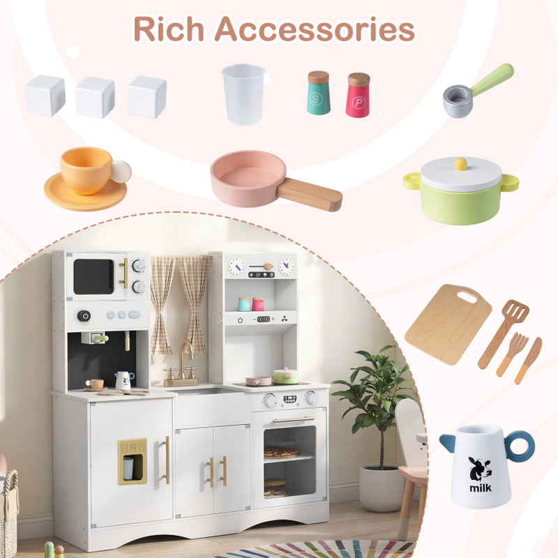 Kids Kitchen Playset with Microwave and Coffee Maker for Ages 3+