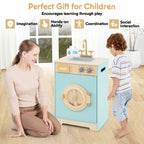 Kids Washer Playset Toy Washing Machine with Laundry Detergent