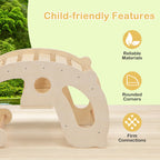 2-In-1 Rocking Horse Arch for Kids Montessori Climbing Toys with Arch Climber