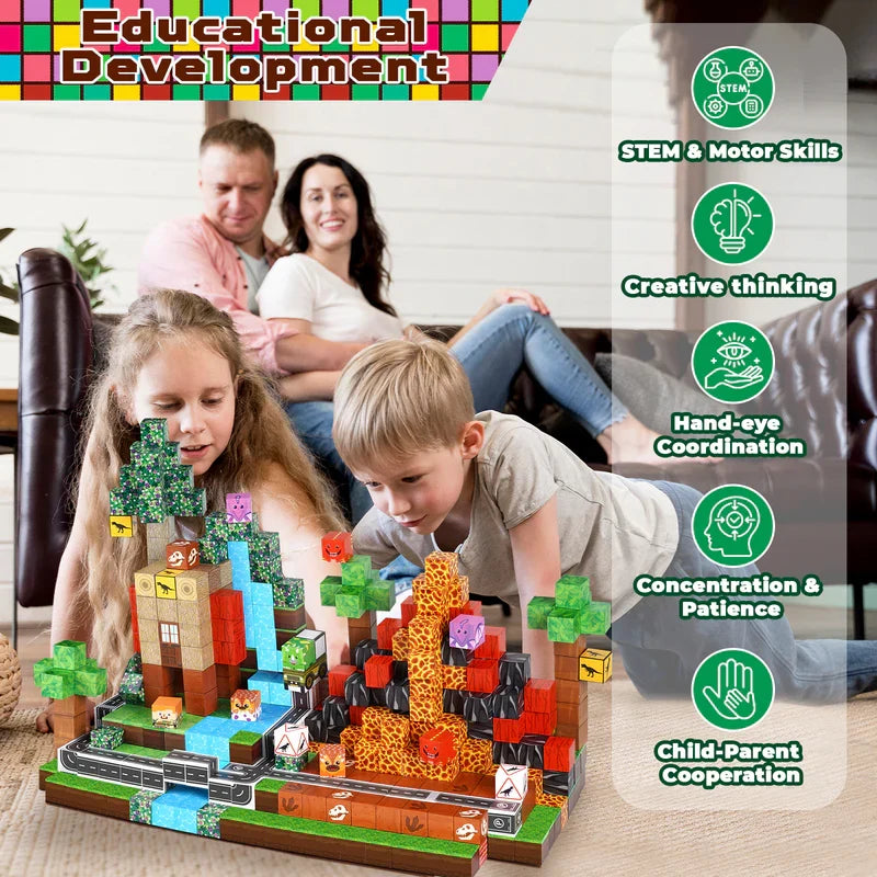 Dinosaur Magnetic Building Blocks Set