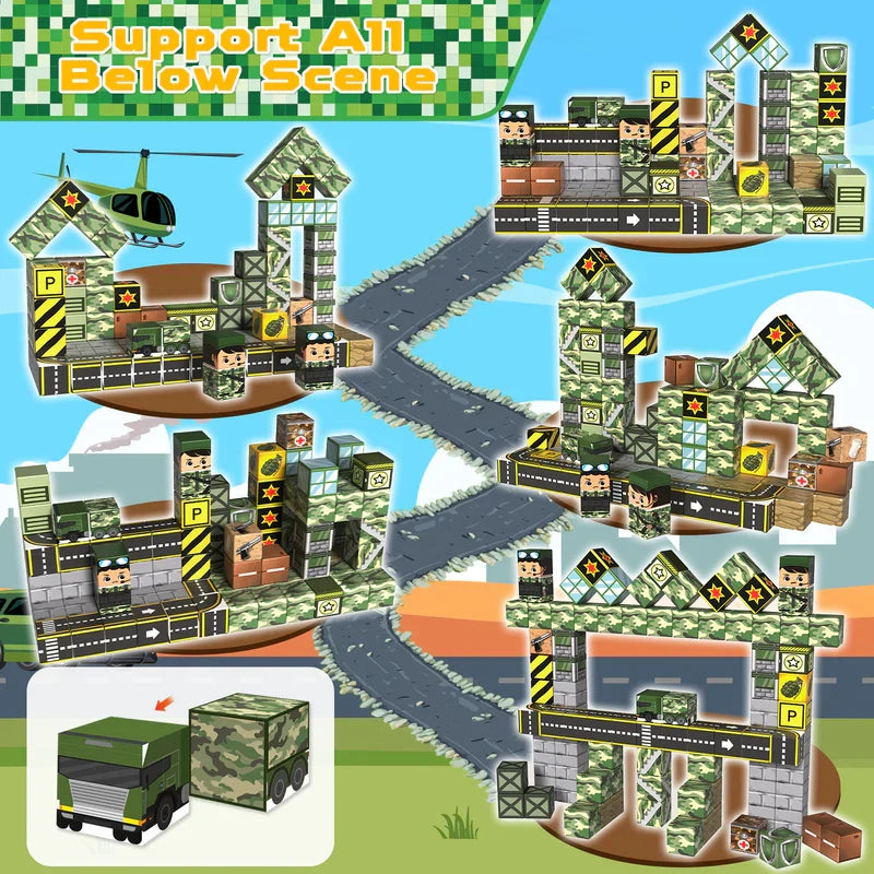 Village Magnetic Building Blocks Set