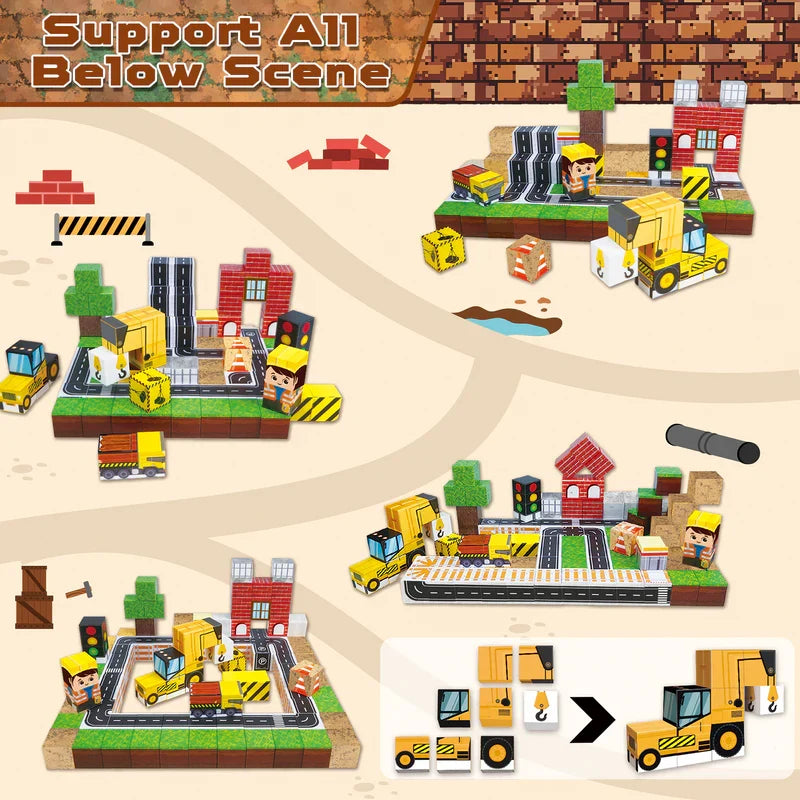 Jeu de construction magnétique de ville