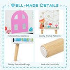 Kids House-Shaped Bookshelf with 2 Storage Bins for Kids Room Playroom