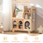 Étagère à livres et meuble de rangement pour jouets en bois pour enfants