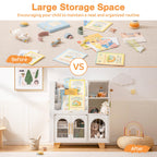 Étagère à livres et meuble de rangement pour jouets en bois pour enfants