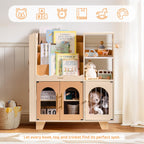 Étagère à livres et meuble de rangement pour jouets en bois pour enfants
