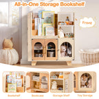 Étagère à livres et meuble de rangement pour jouets en bois pour enfants