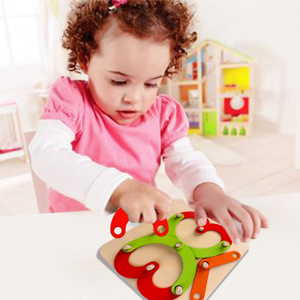 Wooden Letter & Number Pegboard Construction Set