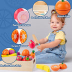Wooden Play Food Cutting Set – 32 Pcs Fruits & Vegetables Toy