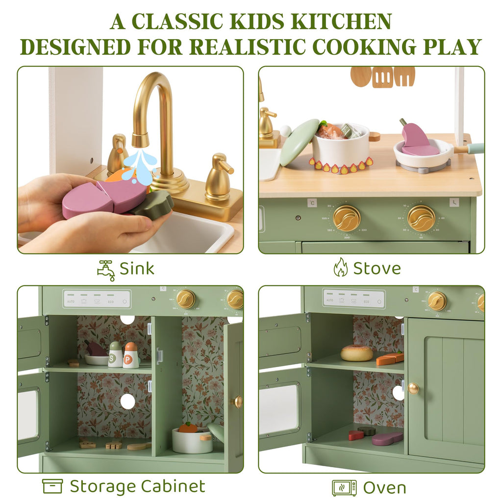 Cuisine en bois pour enfants avec évier