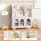 Étagère à livres et meuble de rangement pour jouets en bois pour enfants