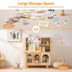 Étagère à livres et meuble de rangement pour jouets en bois pour enfants
