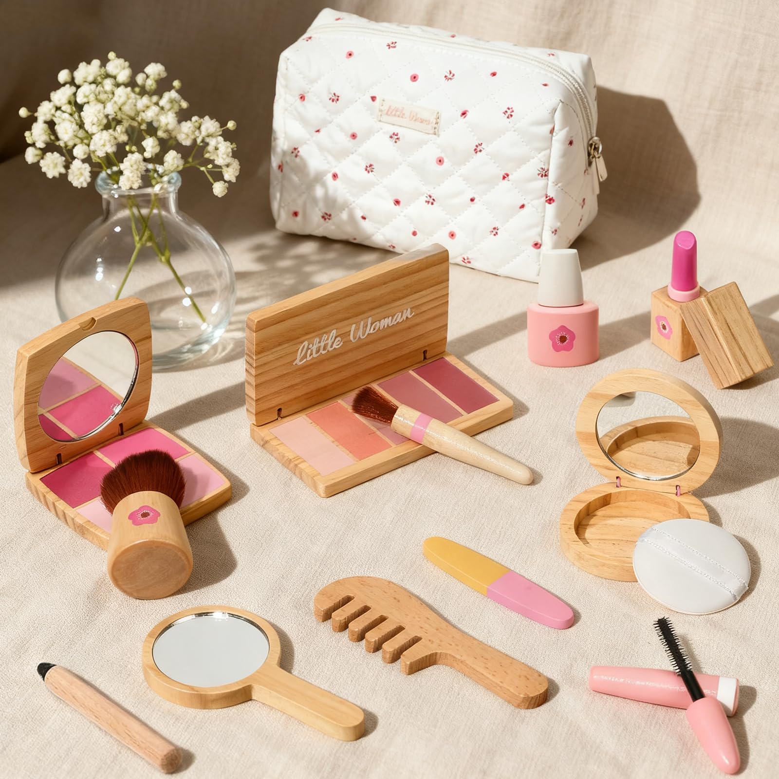 Hölzernes Make-up-Spielset für Kleinkinder