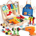 Kinder-Werkzeugset mit Bohrmaschine – 44-teiliges STEM-Holzspielzeug