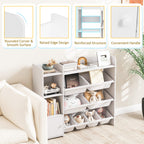 4-Tier Kids Bookshelf and Toy Storage Rack with 8 Toy Organizer Bins
