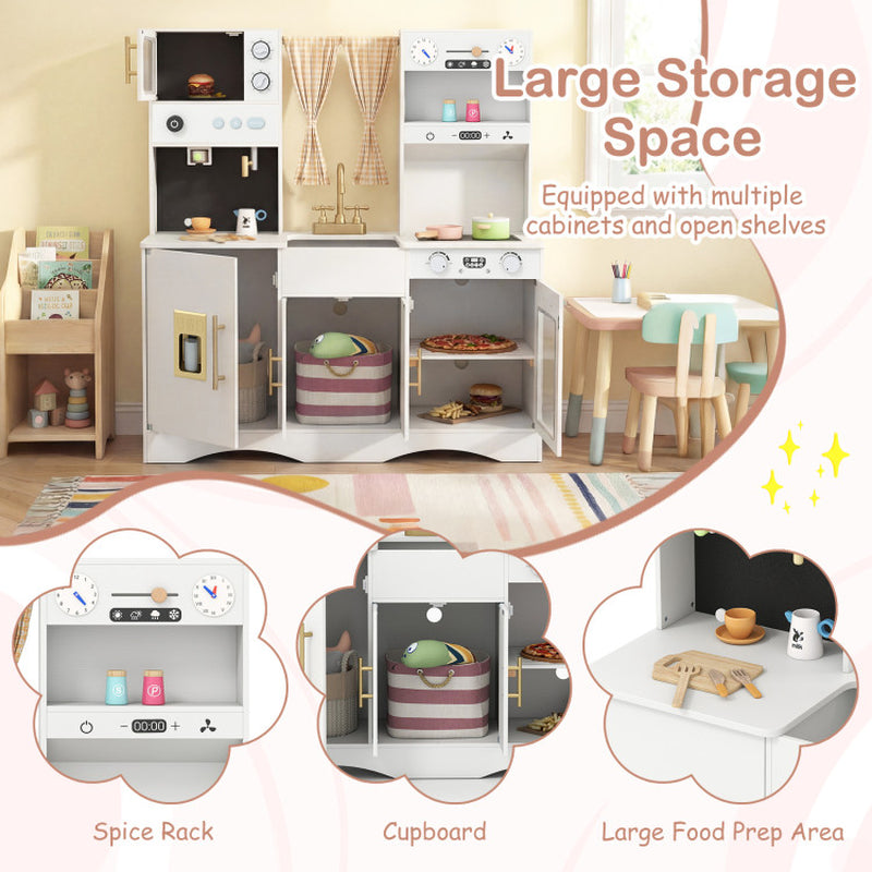 Kids Kitchen Playset with Microwave and Coffee Maker for Ages 3+