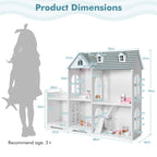 Large Wooden Dolls House with Furniture and Accessories