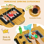 Outdoor Mud Kitchen for Kids Wooden Play Kitchen Toy for Boys Girls Aged 3-8